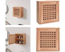 vidaXL - Wandkast - 42x18x42 - cm - massief - walnotenhout