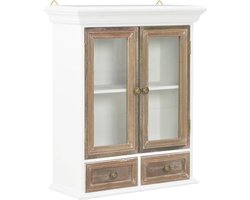 vidaXL - Wandkast - 49x22x59 - cm - bewerkt - hout - wit