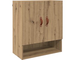vidaXL - Wandkast - 60 - x - 31 - x - 70 - cm - Bewerkt - hout - artisanaal - eikenkleurig
