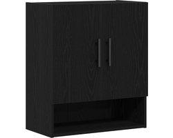 vidaXL - Wandkast - 60 - x - 31 - x - 70 - cm - Bewerkt - hout - Zwart - Eiken