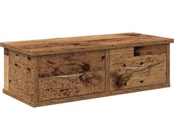 vidaXL - Wandkast - 60x26x18,5 - cm - bewerkt - hout - oud - houtkleurig