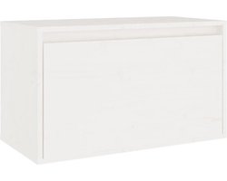 vidaXL - Wandkast - 60x30x35 - cm - massief - grenenhout - wit