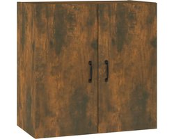 vidaXL - Wandkast - 60x31x60 - cm - bewerkt - hout - gerookt - eikenkleurig
