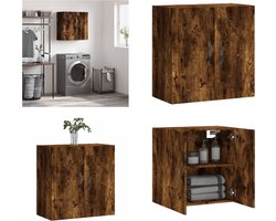 vidaXL Wandkast 60x31x60 cm bewerkt hout gerookt eikenkleurig - Wandkast - Wandkasten - Kast - Bijzetkast