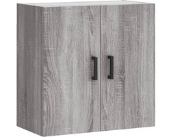 vidaXL - Wandkast - 60x31x60 - cm - bewerkt - hout - grijs - sonoma - eikenkleurig