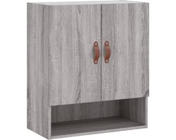 vidaXL - Wandkast - 60x31x70 - cm - bewerkt - hout - grijs - sonoma - eikenkleurig