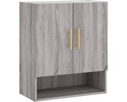 vidaXL - Wandkast - 60x31x70 - cm - bewerkt - hout - grijs - sonoma - eikenkleurig