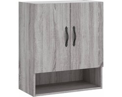 vidaXL - Wandkast - 60x31x70 - cm - bewerkt - hout - grijs - sonoma - eikenkleurig
