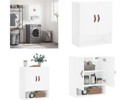 vidaXL - Wandkast - 60x31x70 - cm - bewerkt - hout - wit