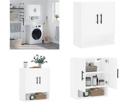 vidaXL - Wandkast - 60x31x70 - cm - bewerkt - hout - wit