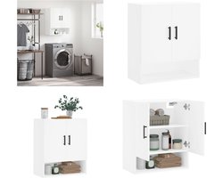 vidaXL - Wandkast - 60x31x70 - cm - bewerkt - hout - wit