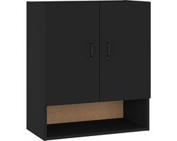 vidaXL - Wandkast - 60x31x70 - cm - bewerkt - hout - zwart