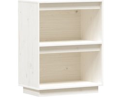 vidaXL - Wandkast - 60x34x75 - cm - massief - grenenhout - wit