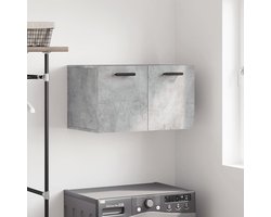 vidaXL Wandkast - 60x36,5x35 cm - Bewerkt hout - Betongrijs Wandkast - Opbergkast - Houten Kast - Grijze Kast - Beton Grijs