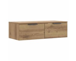 vidaXL - Wandkast - 68x30x20 - cm - bewerkt - hout - artisanaal - eikenkleurig