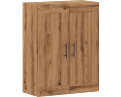 vidaXL - Wandkast - 69,5x34x90 - cm - bewerkt - hout - artisanaal - eikenkleur