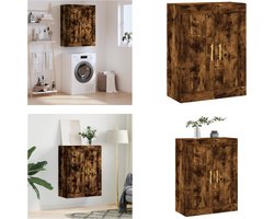 vidaXL - Wandkast - 69,5x34x90 - cm - bewerkt - hout - gerookt - eikenkleurig