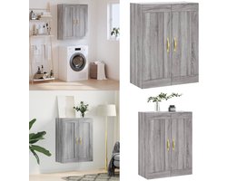 vidaXL Wandkast 69,5x34x90 cm bewerkt hout grijs sonoma eikenkleurig - Wandkast - Wandkasten - Hangkast - Hangende Kast