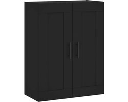 vidaXL - Wandkast - 69,5x34x90 - cm - bewerkt - hout - zwart