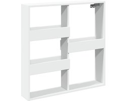 vidaXL - Wandkast - 80x15x80 - cm - bewerkt - hout - wit