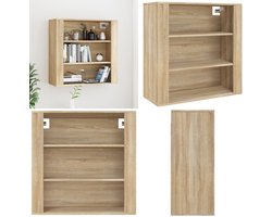 vidaXL Wandkast 80x33x80 cm bewerkt hout sonoma eikenkleurig - Wandkast - Wandkasten - Hangkast - Hangende Kast
