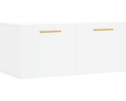 vidaXL - Wandkast - 80x36,5x35 - cm - bewerkt - hout - wit