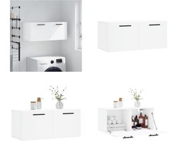 vidaXL - Wandkast - 80x36,5x35 - cm - bewerkt - hout - wit