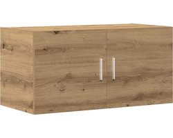 vidaXL - Wandkast - 80x39x40 - cm - bewerkt - hout - artisanaal - eikenkleurig