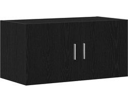 vidaXL - Wandkast - 80x39x40 - cm - spaanplaat - zwart - eikenkleurig