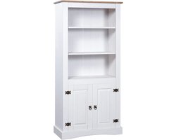 vidaXL - Wandkast - 80x40x170 - cm - Mexicaans - grenenhout - Corona-stijl - wit