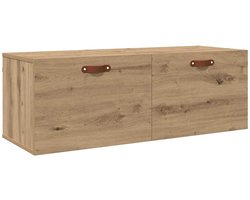 vidaXL - Wandkast - Artisan - Eiken - 100 - x - 36,5 - x - 35 - cm - Bewerkt - hout