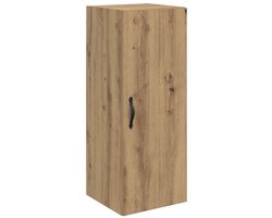 vidaXL - Wandkast - Artisan - Eiken - 34,5 - x - 34 - x - 90 - cm - Bewerkt - hout