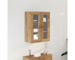 vidaXL - Wandkast - Artisan - Eiken - 69,5 - x - 34 - x - 90 - cm - Bewerkt - hout