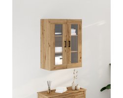 vidaXL - Wandkast - Artisan - Eiken - 69,5 - x - 34 - x - 90 - cm - Bewerkt - hout