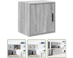 vidaXL Wandkast - Garage Kast - Garage wandkast bewerkt hout grijs Sonoma - Opslagoplossing - Houten Kast - Grijze Kast