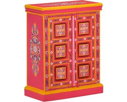 vidaXL - Wandkast - handgeschilderd - massief - mangohout - roze