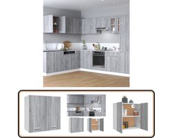 vidaXL Wandkast Hangend Grijs Sonoma Eiken 60cm Hangkast - Keukenkast - Wandkast - Opbergkast - Grijze Kast