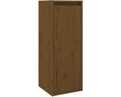 vidaXL Wandkast - Massief Grenenhout - Honingbruin - 30x30x80 cm Hangkast - Wandkast - Boekenplank - Grenoble Hout - Bruine Kast