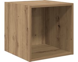 vidaXL - Wandkast - Muurmontage - Artisan - Eiken - 37 - x - 37 - x - 37 - cm - Bewerkt - hout