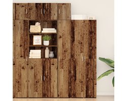 vidaXL - Wandkast - Wandgemonteerd - Oud - hout - 30 - x - 42,5 - x - 40 - cm - Bewerkt - hout