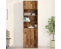 vidaXL - Wandkast - Wandgemonteerd - Oud - hout - 70 - x - 42.5 - x - 40 - cm - Bewerkt - hout