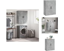 vidaXL Wandkast - Wandkasten - Hangkast - Hangende Kast - Wandkast 69,5x34x90 cm bewerkt hout betongrijs