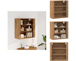 vidaXL Wandkast - Wandkasten - Hangkast - Hangende Kast - Wandkast 80x33x80 cm bewerkt hout artisanaal eikenkleur