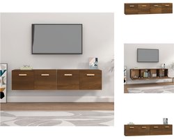 vidaXL Wandkast - Wandkasten - Hangkast - Hangende Kast - Wandkasten 2 st 80x35x36,5 cm bewerkt hout bruin eikenkleur
