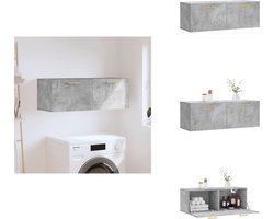 vidaXL Wandkast - Wandkasten - Kast - Bijzetkast - Wandkast 100x36,5x35 cm bewerkt hout betongrijs