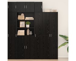 vidaXL - Wandkast - Zwart - Eiken - 30 - x - 42,5 - x - 39,5 - cm - Bewerkt - hout