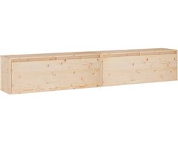 vidaXL - Wandkasten - 2 - st - 100x30x35 - cm - massief - grenenhout