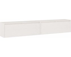 vidaXL - Wandkasten - 2 - st - 100x30x35 - cm - massief - grenenhout - wit