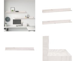 vidaXL - Wandkasten - 2 - st - 110x11x9 - cm - massief - grenenhout - wit