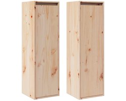 vidaXL - Wandkasten - 2 - st - 30x30x100 - cm - massief - grenenhout